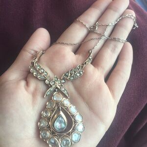 Vintage Teardrop Crystal Necklace - Elegant Women's Jewelry